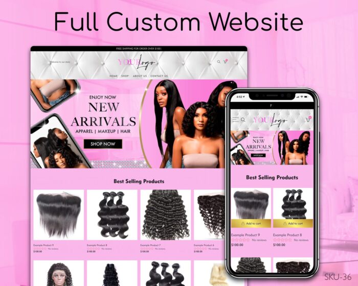 Rose Gold Locks of Luxury, Fully Finished Website (Shopify, Wix & Squarespace)
