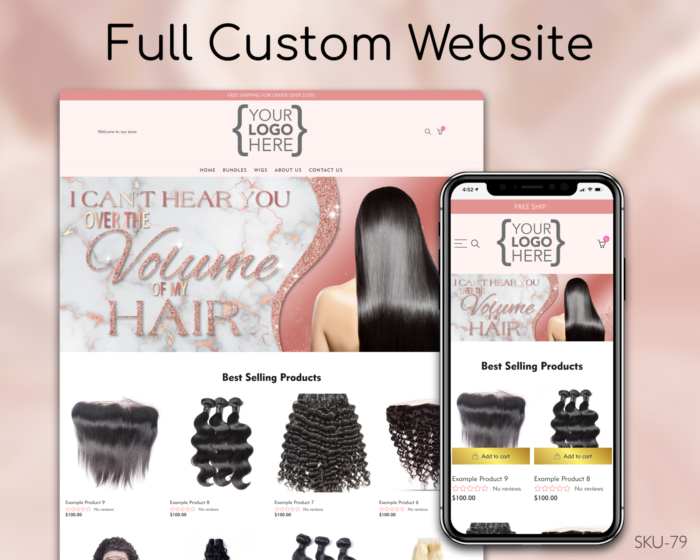 Marble & Rose Gold Hair Elegance – Hair, Marble, Rose Gold, Clean, Minimalist, Fully Finished Website (Shopify, Wix & Squarespace)