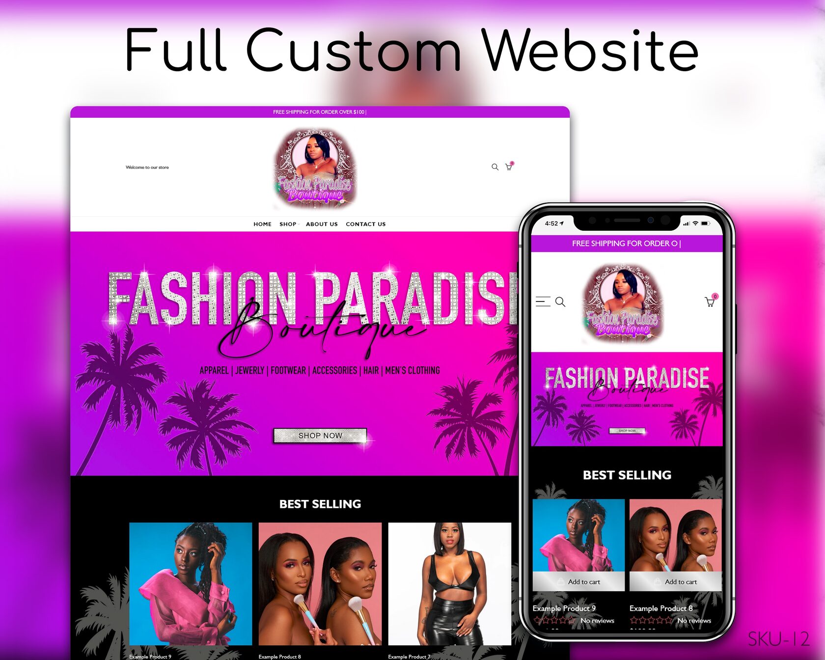 Violet Fashion Paradise Website Design — full page preview