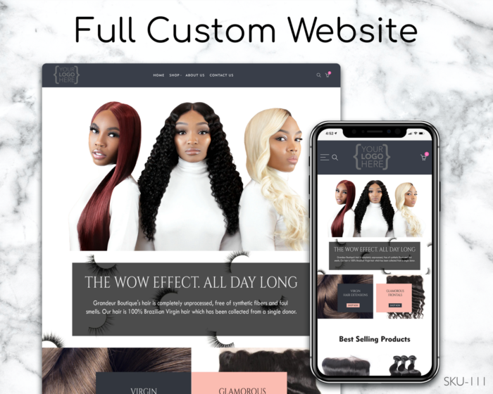 Clean & Minimalist Hair – Clean, Minimalist, Hair, Fully Finished Website (Shopify, Wix & Squarespace)