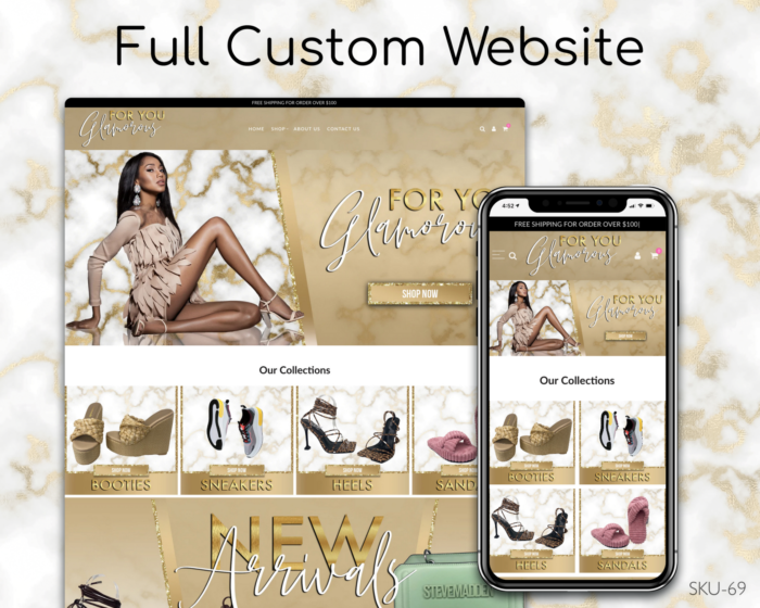 Golden Marble Boutique – Gold, Marble, Boutique, Fully Finished Website (Shopify, Wix & Squarespace)
