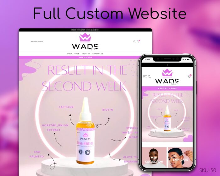 Pure Pink Delight and Sophistication, Fully Finished Website (Shopify, Wix & Squarespace)