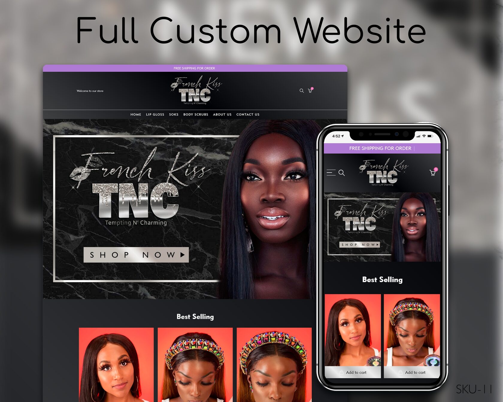Black & Silver Hair Magic Website Design — full page preview