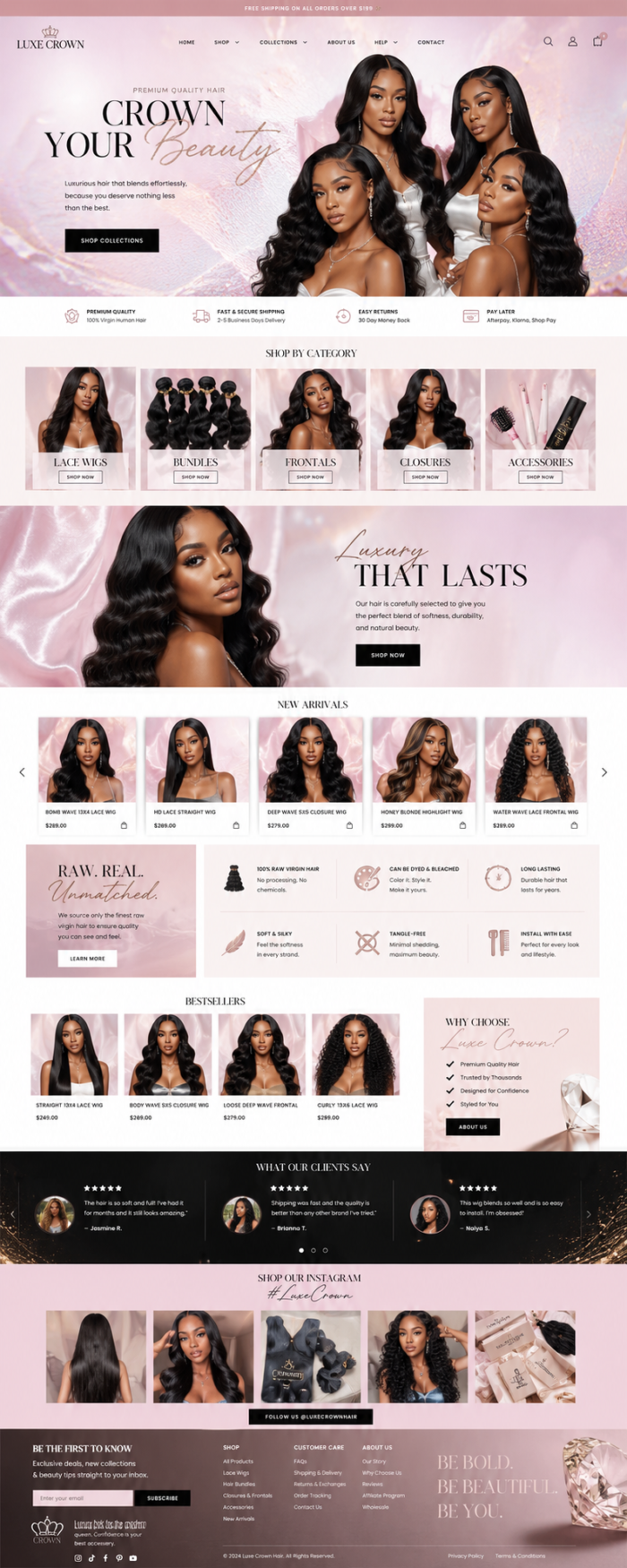 Luxury Hair Boutique Website Design