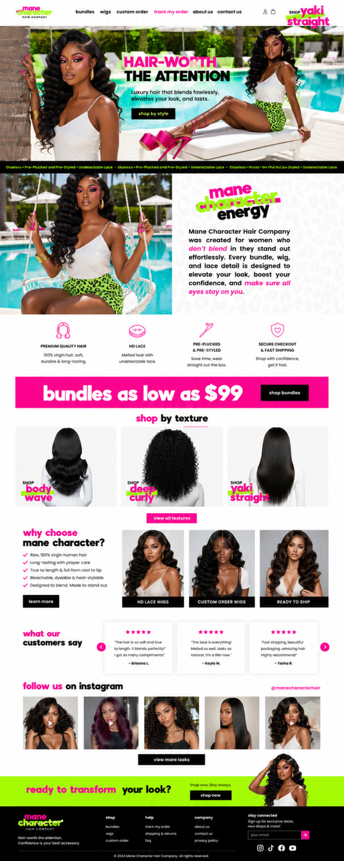 Bold Hair Brand Website Design