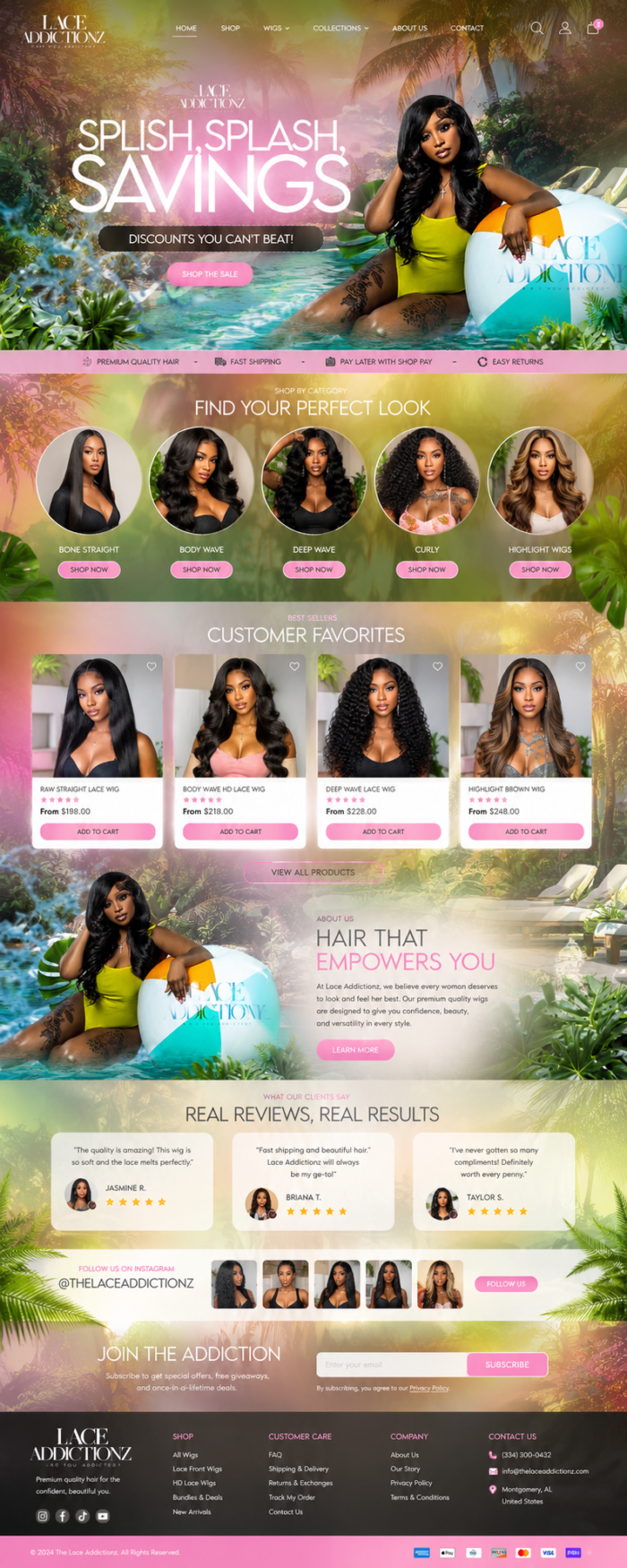Hair Extension Boutique Website Design