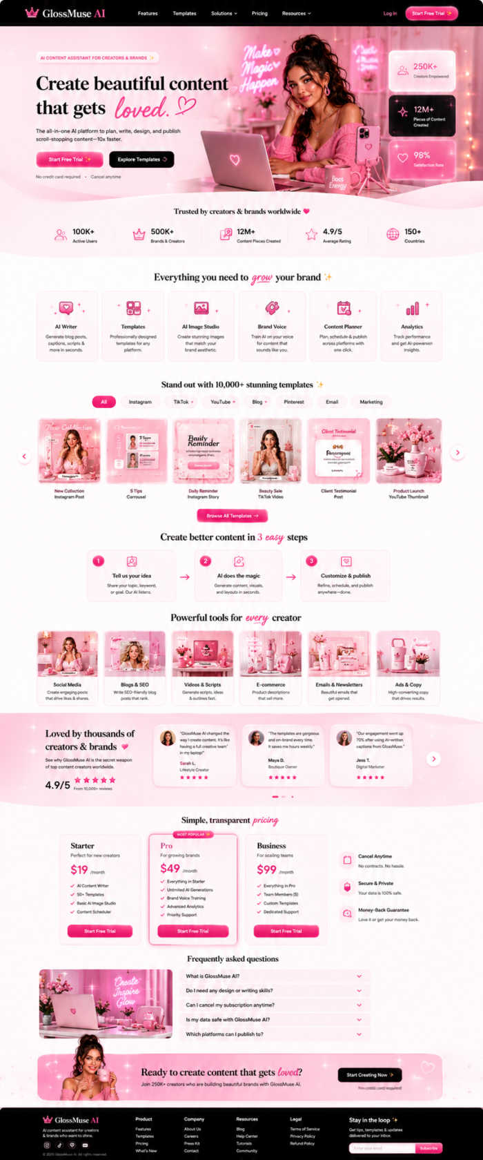SaaS Startup Landing Page Website Design