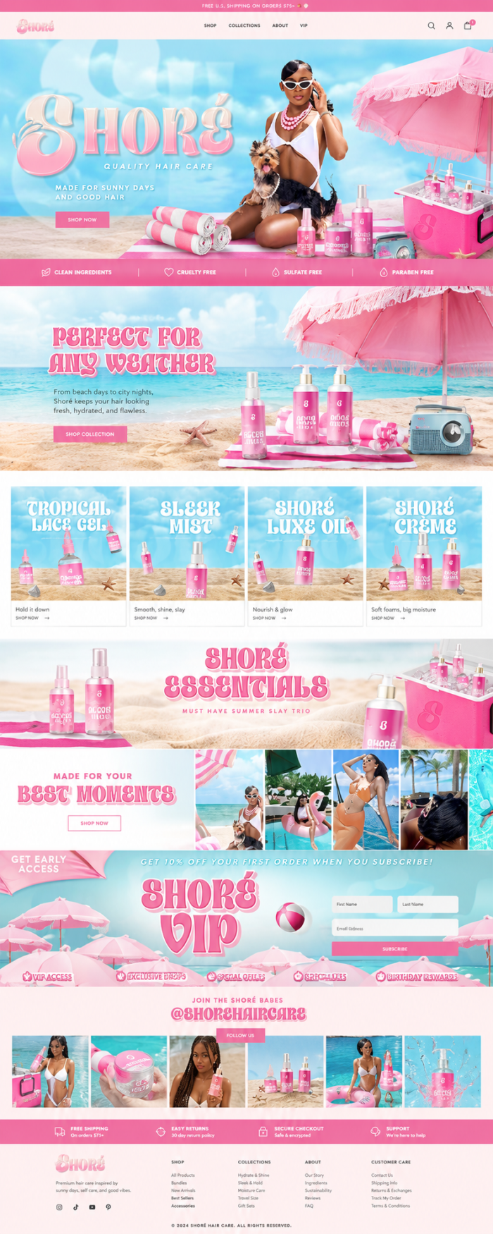 Hair Care Product Shop Website Design
