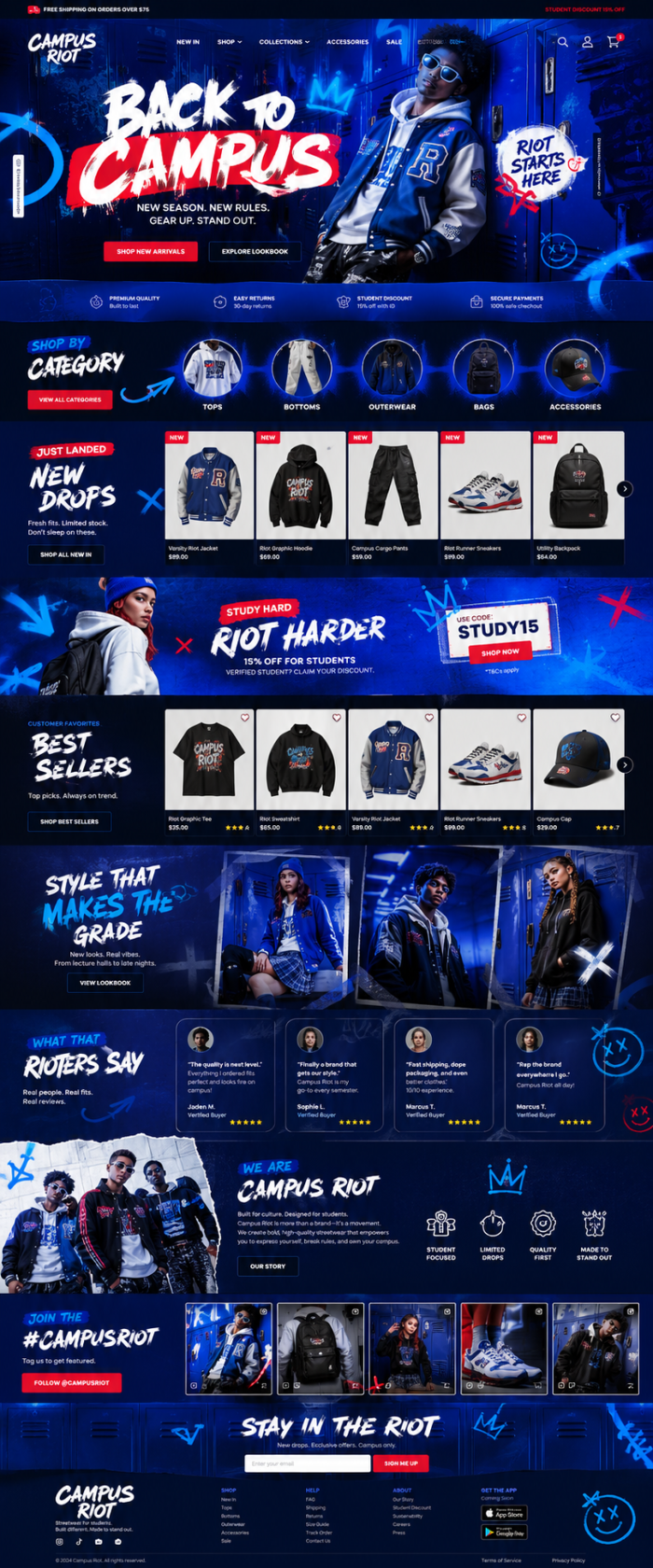 Streetwear Clothing Brand Website Design