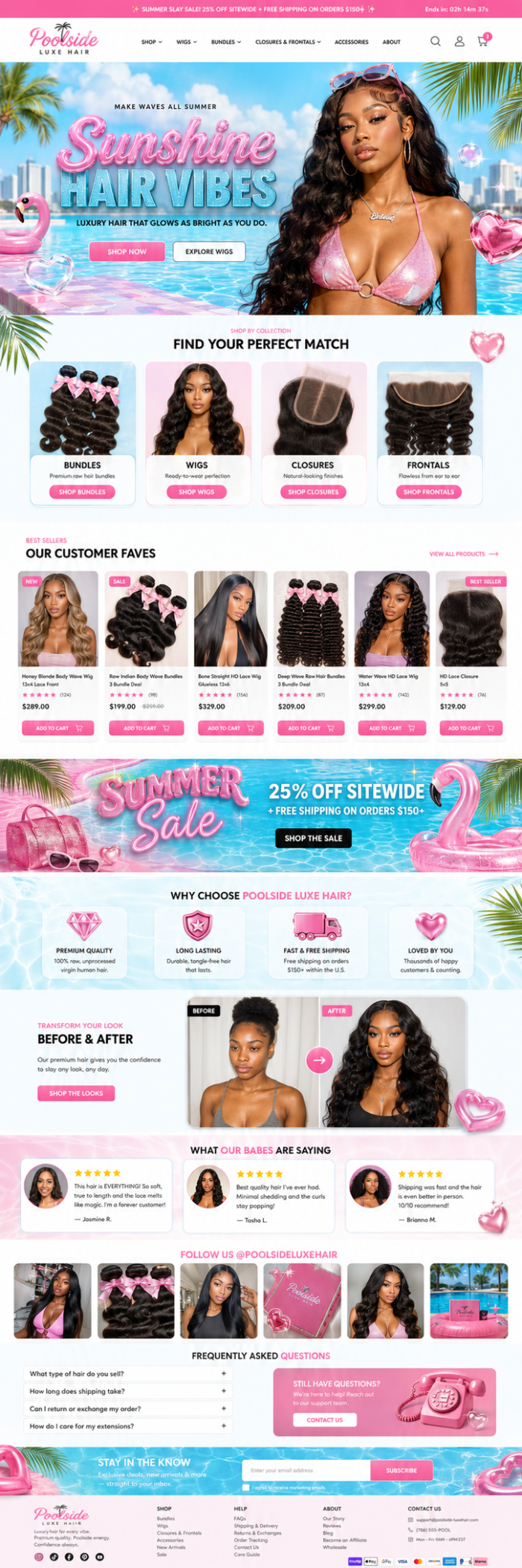 Girly Wig Shop Website Design