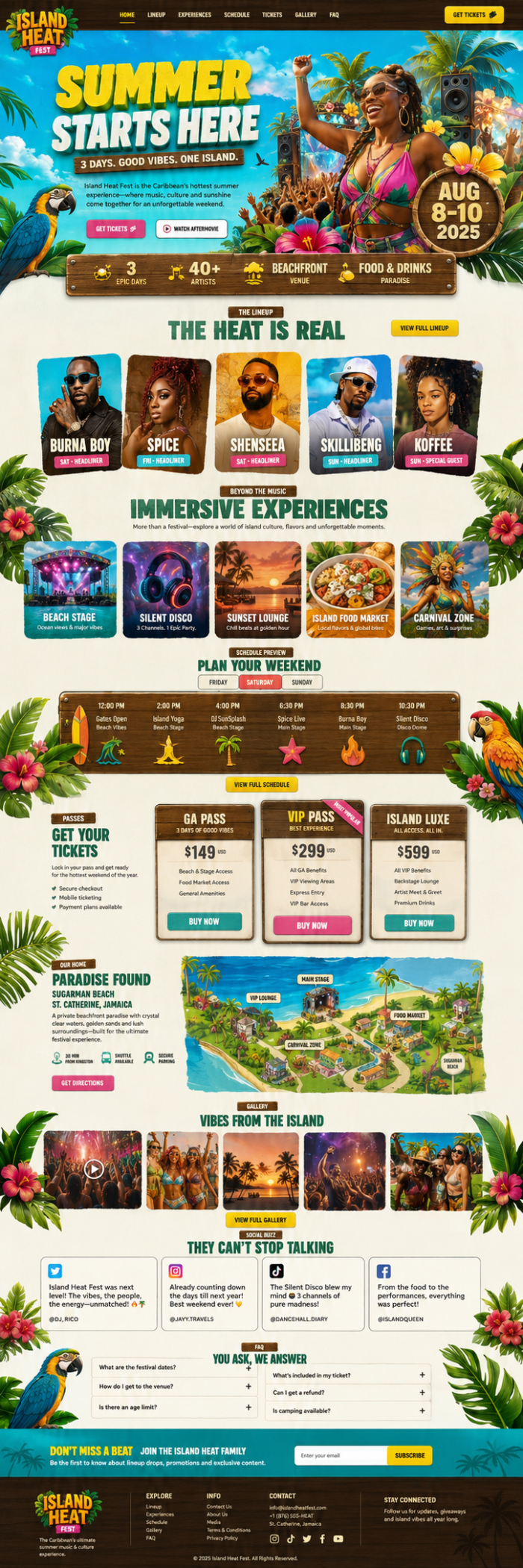 Music Festival & Events Website Design