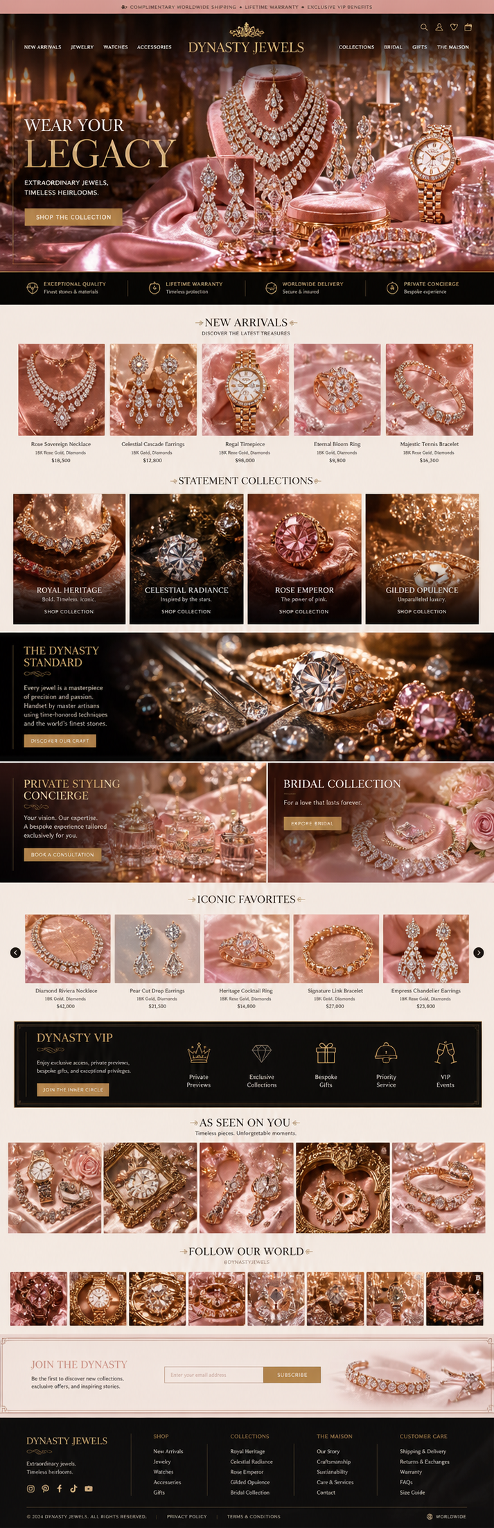Fine Jewelry Store Website Design — full page preview