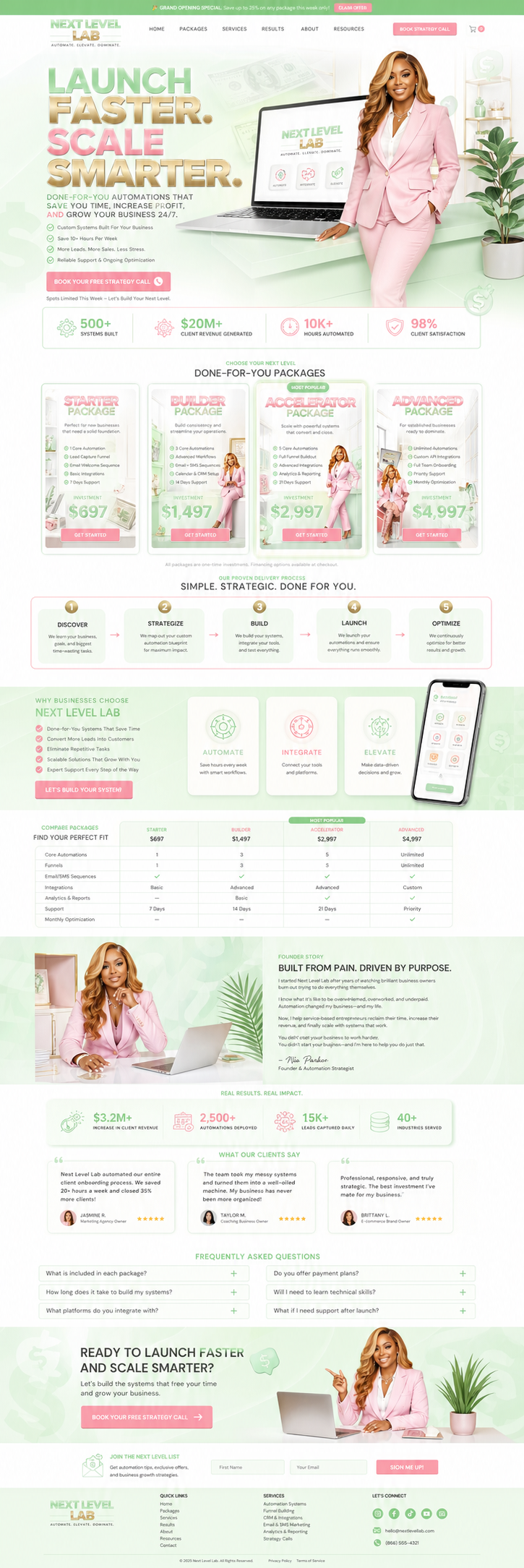 Digital Product & Course Creator Website Design — full page preview